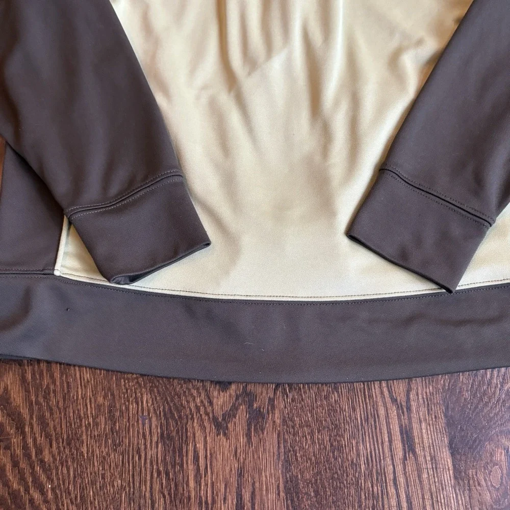 VTG Nike Full Zip Sweatshirt Sz XL Womens 16-18 Yellow Brown Track Jacket Active